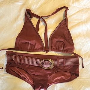 Perry Ellis Rust 2 Piece Swimsuit